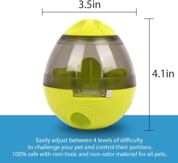 Lesfit Dog Food Ball, Pet Food Dispenser Toys IQ Treat Interactive Feeder Balls Smart Puzzle Toy for Dogs and Cats (Green) - Image 6