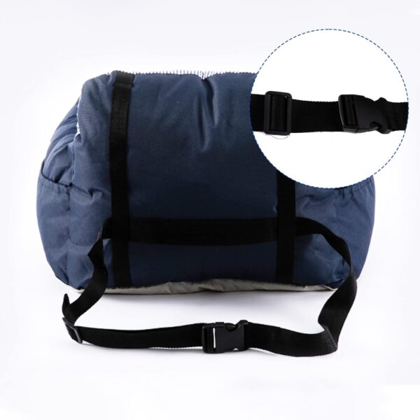 2 in 1 Dog Car Seat Washable and Stain Resistant Pet Booster Seat for Small and Medium Dogs Cats Super Soft PP Cotton Travel Safety Pet Car Seat with Storage Bag and Harness Strap - Image 4