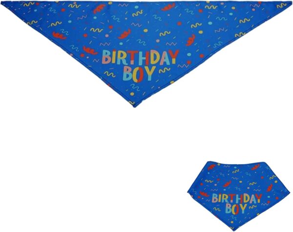 Dog Birthday Bandana, Birthday Dog Bandana Boy Dog Neckerchief for Dog Birthday Present Triangle Dog Scarfs Bandanas for Small Medium Dogs Pets Birthday Party Supplies (Blue) - Image 9