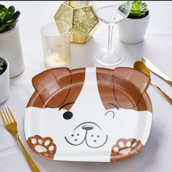 Dog Shaped Dinner Plates, Dog Birthday Party Paper Plates, Dog Themed Party Tableware for Birthday, Party, Baby Shower, Puppy Theme Party Supplies (40ct, Dog Shaped Plates) - Image 7