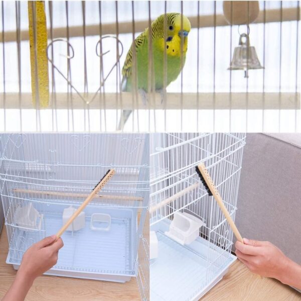 FZLANQ 3 PCS Bird Cage Brush Durable Wooden Long Handle Bird Cage Cleaning Brush Pet Cleaning Brush Pet Cage Cleaning Tool Pet Cage accessories for Pet Bird Small Animal - Image 6