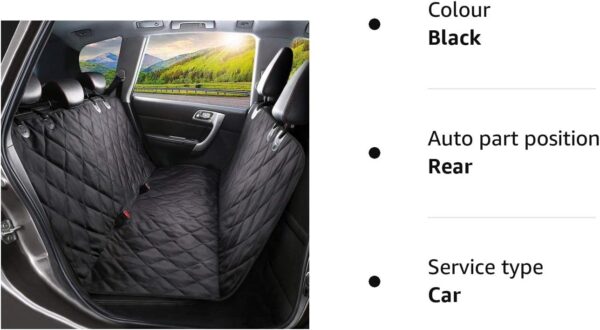 Dog Car Seat Cover, SHINE HAI Waterproof & Scratch Proof & Nonslip Back Seat Cover, Dog Travel Hammock with Seat Anchors, Machine Washable, Durable, Universal fits All Cars, Pet Cover(Black) - Image 7