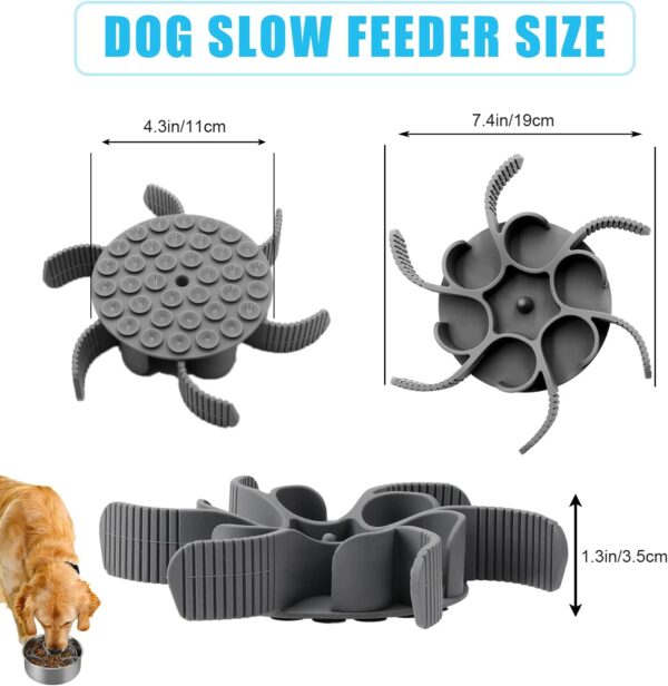 Bylphy Slow Feeder Dog Bowls Insert Cuttable Slow Feeder Insert, No Chocking Slow Down Eating Insert, Pet Feeding Supplies for Most Dog Bowl or Dog Dish (Grey) - Image 7