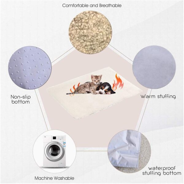 Self Heating Pet Pads Pet Blanket for Cat/Dog,Pet Heating Pad,Self Warming Cushion Mat for Cats Dogs,Self Heated Cat Dog Bed/Pet Thermal Mat Blanket ecological, 60x45 cm - Image 5