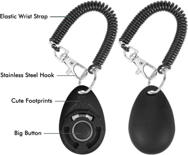 Acehome 2 Pack Dog Training Clicker with Wrist Strap, Pet Training Clicker with Big Button Effective Behavioral Training Tool for Cats Birds Puppy Recall - Image 3