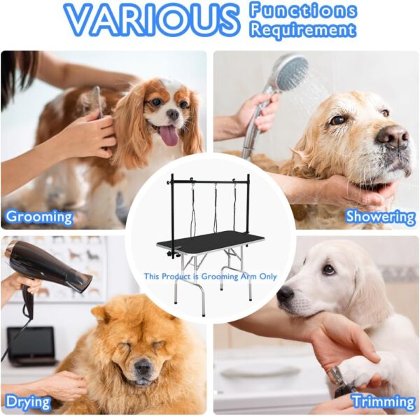 LEIBOU Dog Grooming Arm H-Shape Pet Dog Grooming Table Arm with 3 Noose and Clamp for Dogs and Cats Heavy Duty Aluminum Alloy Frame with 35.4” Adjustable Height and 36.2” ~ 50” Adjustable Width - Image 6