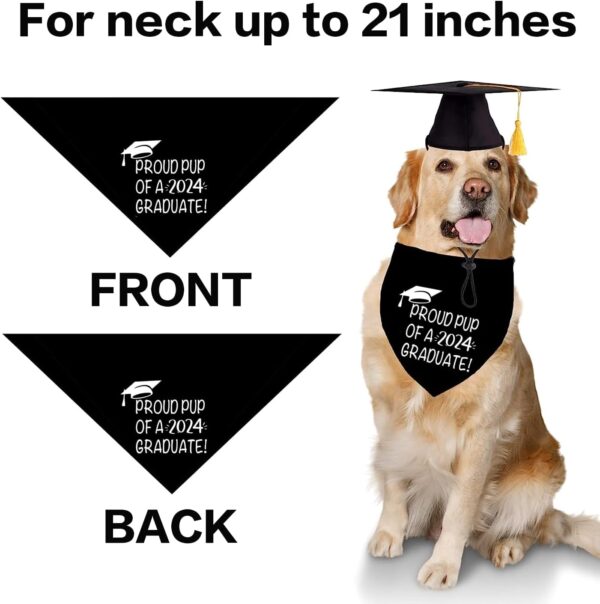 Dog Graduation Bandana and Dog Graduation Cap with 2023 Black Tassel Graduation Dog Cap Bandana Outfits Costumes for Dog Graduation Gift Supplies (One Size, Proud Pup of A Grad) - Image 4