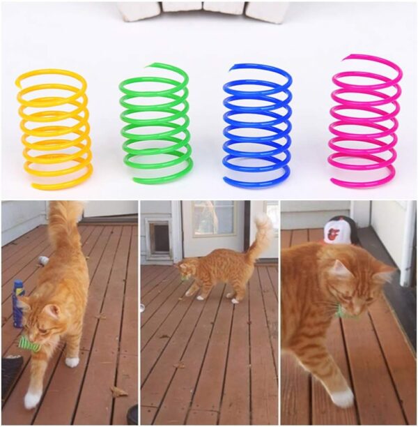 Andiker Cat Spring 12pcs, Cat Interactive Toy to Kill Time and Keep Fit Colorful Creative Toy Durable Soft Cat Activity Toy for Swatting, Biting, Hunting Kitten Toys - Image 3