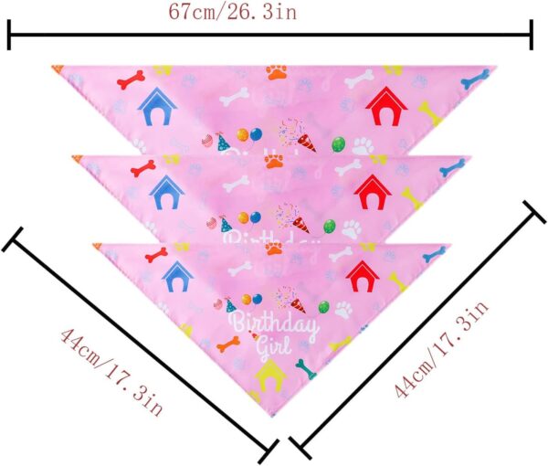 Dog Birthday Bandana Hat Kit,Triangle Cotton Dog Scarf with Cute Birthday Boy/Girl Decorations,Puppy Birthday Party Hat Set Dog Birthday Cake Outfit Gift/Pet Party Supplies Accessories(Blue) - Image 3