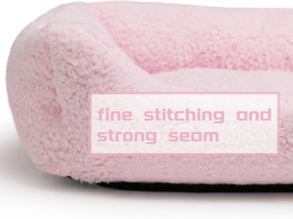 Hollypet Cat Bed Sherpa Fleece Small Dog Bed Pet Bed for Cats and Puppy, Soft Pet Sleeping Bed Breathable Pet Cushion, Light Pink(55 * 45 * 15cm) - Image 5