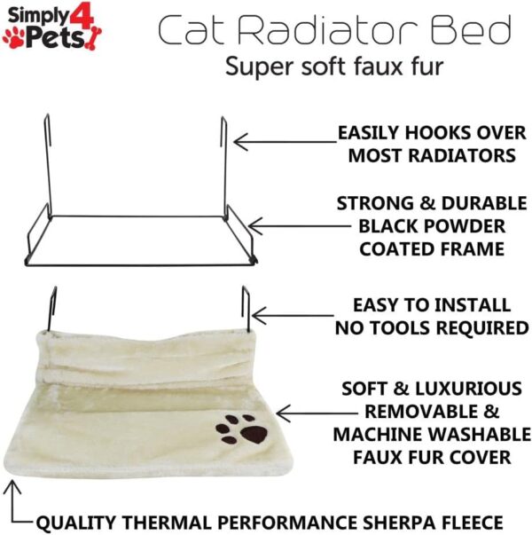 SIMPLY 4 PETS Quality Pet Products Soft Washable Radiator Cat Bed Specially Made For Cats - Image 4