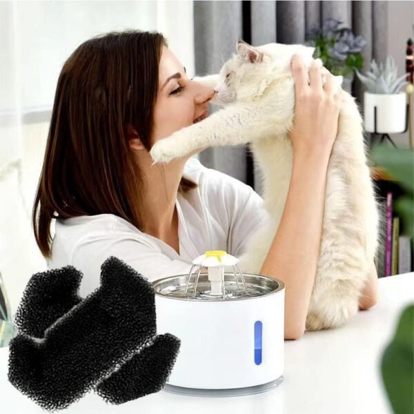 10 Pieces Pet Fountain Foam Filter Cat Drinking Fountain Sponge Foam Filter Pet Fountain Sponge Filters Use for Pet Supplies Providing Clean Drinking Water Pet Water Dispenser - Image 7