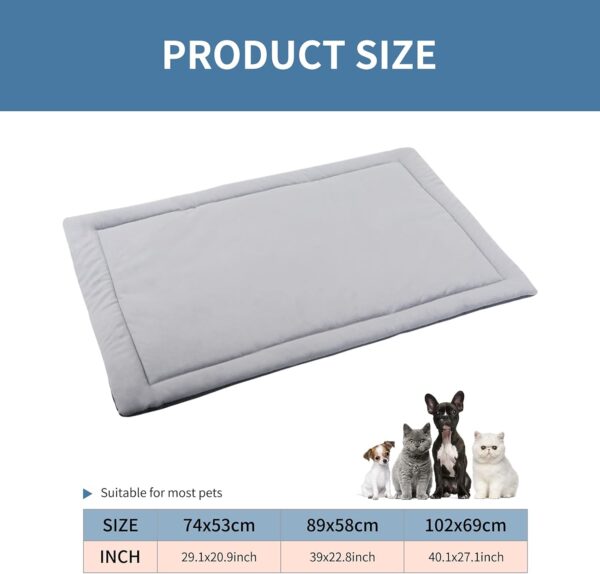 IEUUMLER Dog Crate Bed Mat, Pet Pad Washable Cushion for Small Medium Large Cats Puppy Dogs Super Soft Cozy Non-Slip Bottom for Carrier FC004 (74 * 53cm, Light Grey) - Image 6