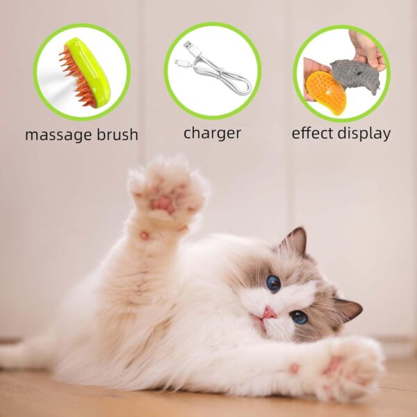 DONGTATA 3 in 1 Cat Dog Steamy Brush Steam Grooming Brush Pet Hair Removal Comb for Massage cat dog comb for grooming cat hair brush Cat Brush Soothing Body - Image 2