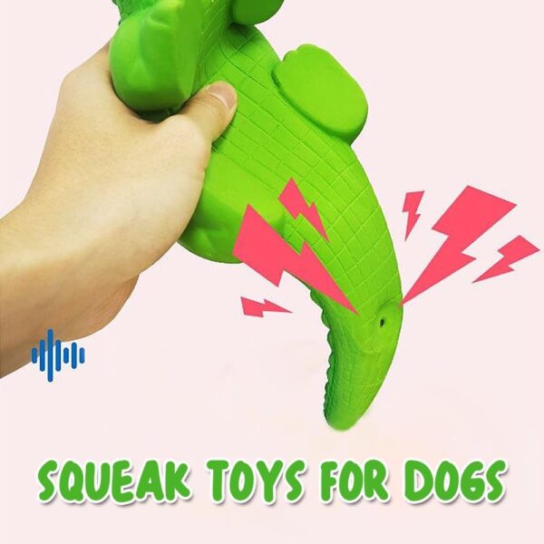 Speedy Panther Squeaky Dog Toys, Rubber Crocodile Indestructible Dog Toys for Small Medium Large Dogs, Puppy Chew Toys, Dog Birthday Present - Image 4