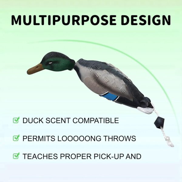 MR.HOKWY Dog Training Duck Dummy- EVA Material Trainer with Throwing Toggle, Dog Retrieval Training Toys Bird Dummy Mallard Mimics Duck Bumper Toy for Puppies or Adult Hunting Dogs - Image 3