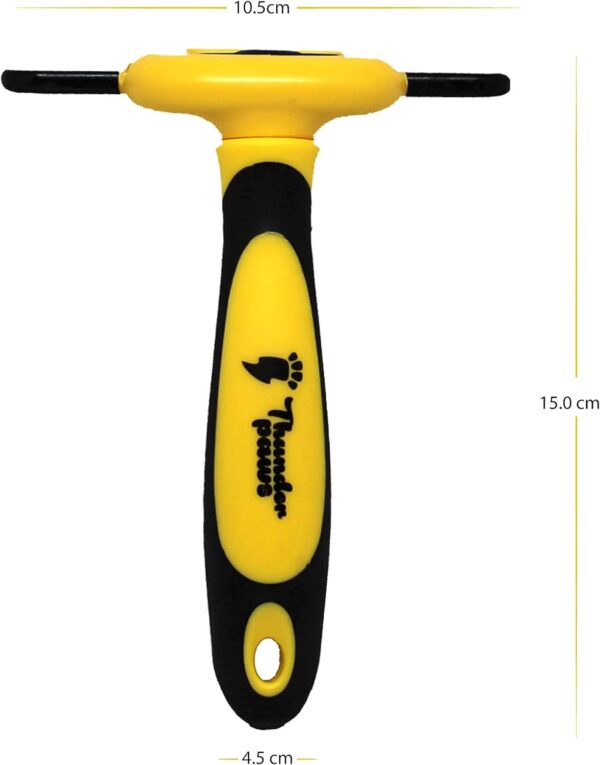 Best Professional Deshedding Tool and Pet Grooming Brush – D-Shedz by Thunderpaws for Small, Medium and Large Breeds of Dogs and Cats with Short or Long Hair Yellow - Image 7