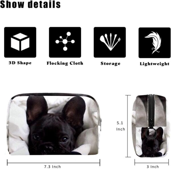 Cosmetic Bags for Women, Makeup Bag Travel Toiletry Bag Accessories Organizer, Black Dog Pet Animal - Image 2