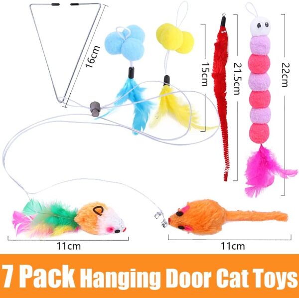 7 Pcs Self-Play Hanging Door Cat Toys for indoor Cats Adult Kitten Toys, Interactive Cat Toys Mouse for Hunting Exercise Cat Boredom Breakers - Image 3