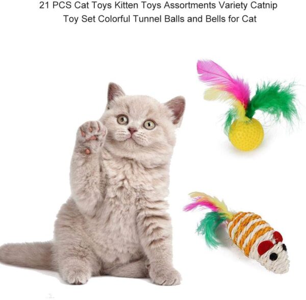 WeFine Cat Toys 20Pcs Kitten Toys Cat Interactive Toys Set for Indoor Cats - Image 3