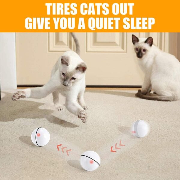 Speedy Panther Smart Cat Ball Toy Interactive Cat Toys for Indoor Cats Adult Automatic 360° Rotating Kitten Toys with LED Light Stimulate Hunting Instinct - USB Rechargeable - Image 5