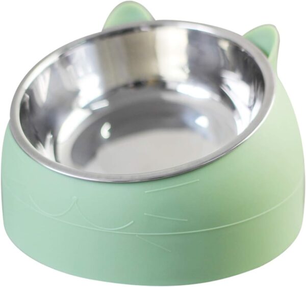 Stainless Steel Pet Cat Bowl, Cat Food Bowl, Cat Feeding Bowl, Cat Water Bowl 2 Pack (400 ml,blue+green) - Image 7