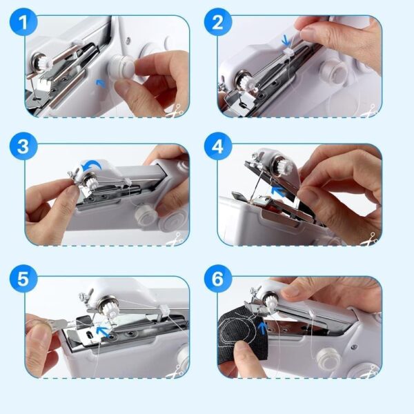 Handheld Sewing Machine,Mini Cordless Portable Electric Sewing Machine with Sewing Accessories for Beginners,Suitable for Kids Cloth Pet Clothes Clothing Curtains DIY Home Travel. - Image 5