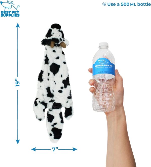 Best Pet Supplies 2-in-1 Stuffless Squeaky Dog Toys with Soft, Durable Fabric for Small, Medium, and Large Pets, No Stuffing for Indoor Play, Holds a Plastic Bottle - Cow, Monkey, Medium - Image 4