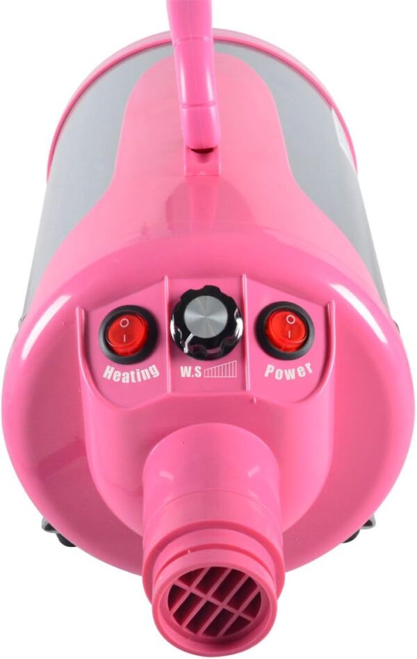 Gravitis Pet Supplies 2800w Professional Pet Hair Dryer with Hose – A Powerful but Quiet Dog Dryer with Variable Speed (Pink) - Image 2