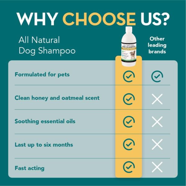 The Healthy Dog Co - All-Natural Dog Shampoo and Conditioner - Honey and Oatmeal Dog Shampoo for Smelly Dogs - Nourishing Dog Shampoo for Sensitive Skin - Puppy Shampoo and Dog Conditioner- 500ml - Image 4