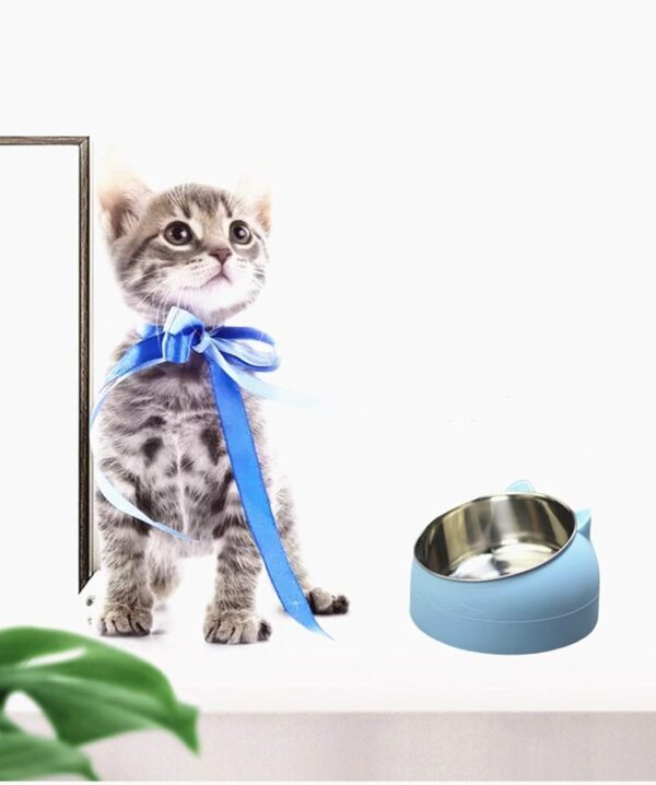 Stainless Steel Pet Cat Bowl, Cat Food Bowl, Cat Feeding Bowl, Cat Water Bowl 2 Pack (400 ml,blue+green) - Image 5