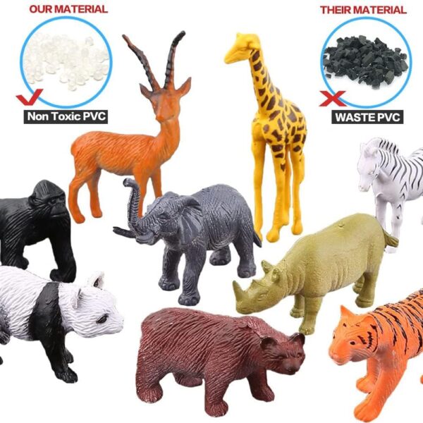 54 Piece Mini Jungle Animals Toys Set,Realistic Wild Animals Figure，Vinyl Pastic Animal Party Favors Toys For Boys Kids Toddlers Forest Small Farm Animals Toys Playset - Image 5