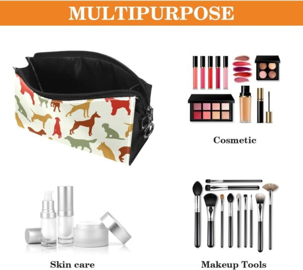 Cosmetic Bags for Women, Makeup Bag Travel Toiletry Bag Accessories Organizer, Pet Animal Dogs - Image 5