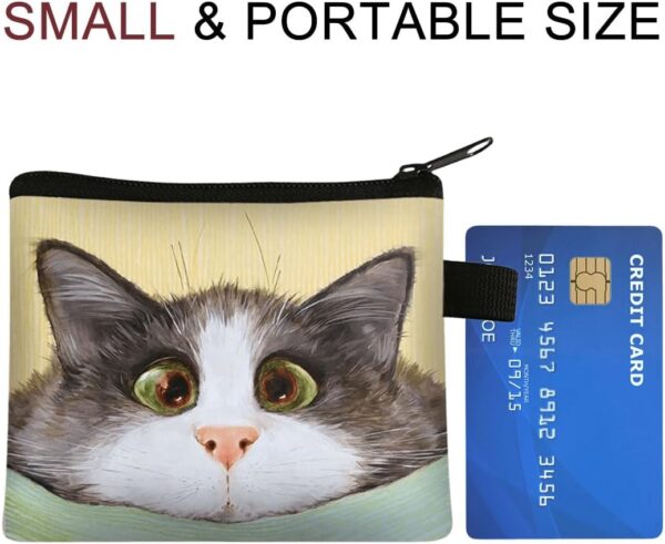 FAVORTALK Cash Bag Cute Cat Gifts Bank Bag for Cash Passports Notary Supplies Medicine Valuable Storage Bag Small Purses for Women with Zip, 13812 - Image 5