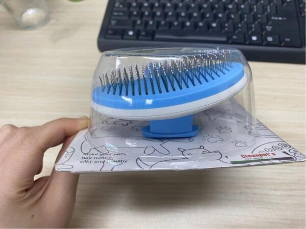 Cat Brush Dog Brush, Moseem Cat Comb Dog Grooming Brush Pet Brush, Pet Brush Tool with Cleaning Button for Cat Dog,Cat Brush for Short/Long Haired Cats,Removes Loose Undercoat,Tangled Hair (Blue) - Image 12