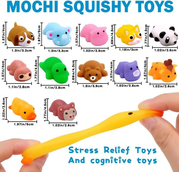 DIYDEC 18pcs Mochi Squishy Toys, Mini Jungle Animals Squishies Soft Squeeze Fidget Toys Kawaii Stress Relief Toys Party Bags Fillers for Boys Girls Birthday Party Favors - Image 2