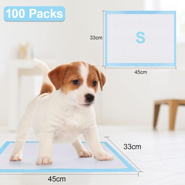 RCruning-EU 100 PACK Puppy Training Pads for Dog Pet Pee Absorbent Toilet Pee Wee Mat Anti Slip Leakproof (100 PACK-45 * 33CM) - Image 3