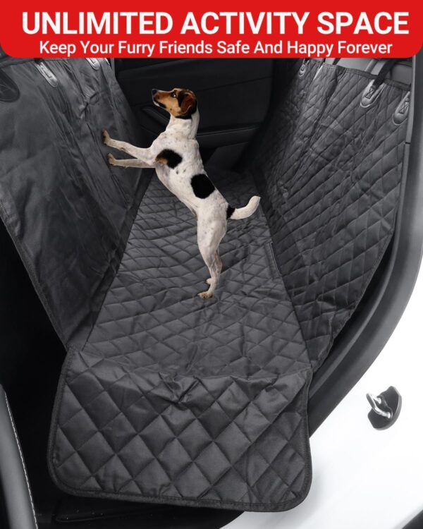 BASENOR Tesla Dog Car Seat Cover 100% Waterproof Non-Slip Pet Dog Back Seat Covers Boot Liner for Dogs with Adjustable Straps for Model Y Accessories 2019-2024 - Image 7