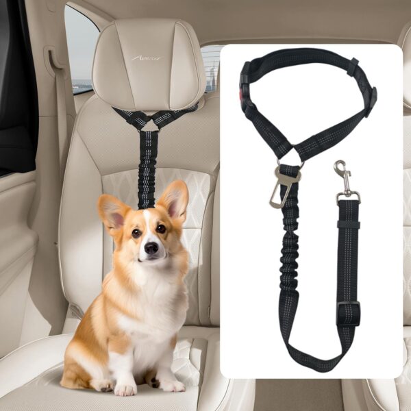 2pcs Dog Seat Belts for Adjustable Dog Car Harness Dog Car Restraints Leads Pet Seat Belt Dog Safety Seat Belt Strong Nylon Leads for any Cars Vehicle Travel Accessories for Cats Dogs - Image 6