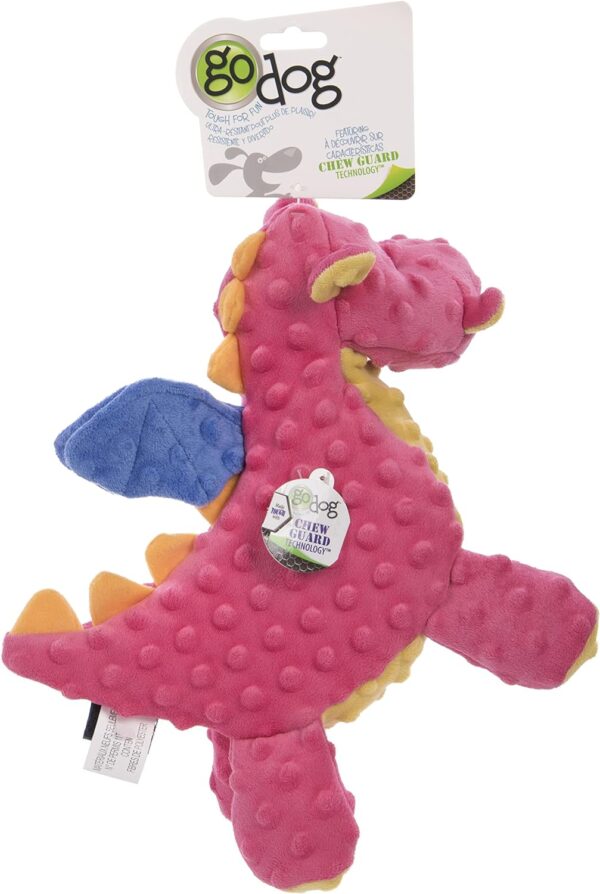 goDog Bubble Plush Dragons Squeaky Dog Toy, Chew Guard Technology - Coral, Large - Image 6