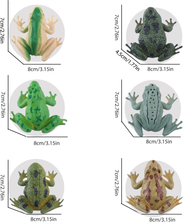 JOKFEICE Animal Figures 6pcs Realistic Frog Action Model Science Project, Learning Educational Toys, Birthday Gift, Cake Topper for Kids - Image 2