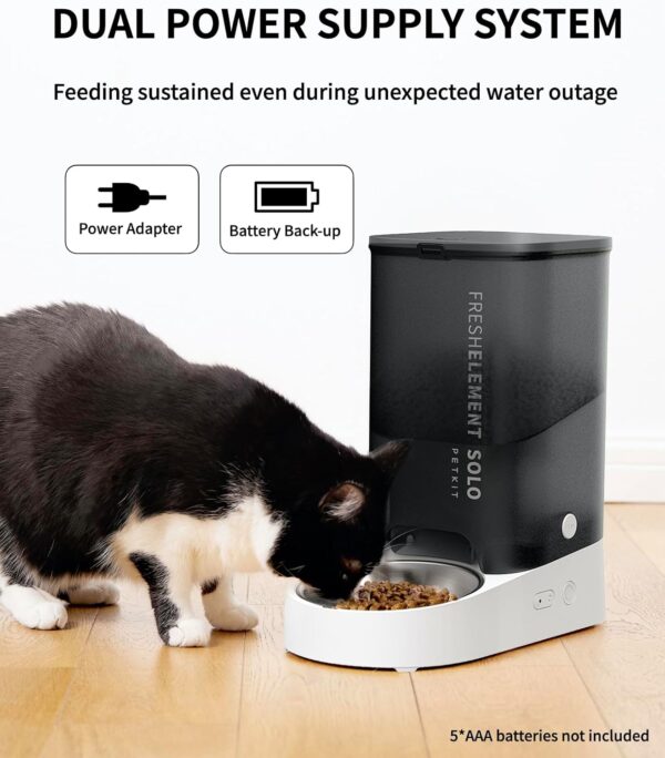 PETKIT Automatic Cat Feeder, 2.4GHz Auto Cat Feeder with App Control 3L, Low Food & Blockage Sensor, 304 Stainless Steel Bowl, Fresh Lock Technology,1-30 Meals/Day Anti-Clog Pet Feeder, Black - Image 6