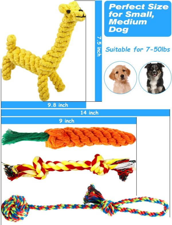 Dog Toys Rope Puppy Teething Chew Toy for Small Dogs, Interactive Tug of War Dog Rope Toy for Boredom, Dental Health and Relieve Stress (4 pack) - Image 2