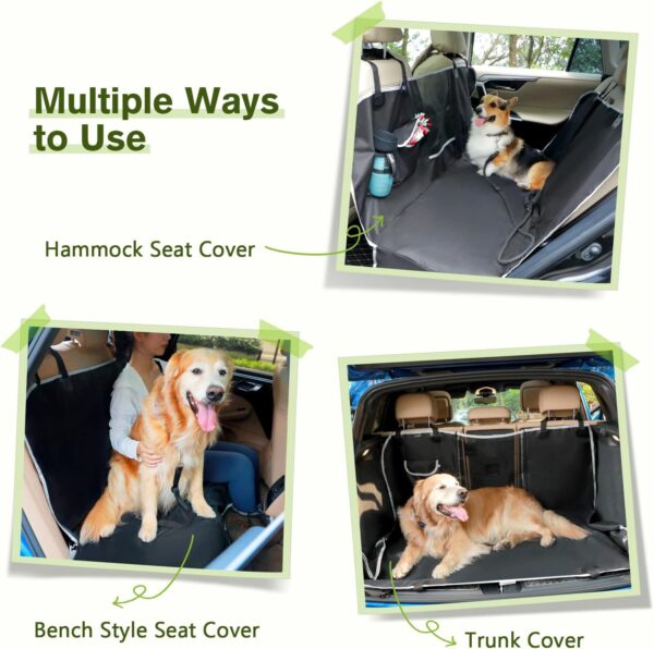 pecute Dog Car Seat Cover Waterproof, Rear Seat Covers for Dogs with Mesh Window, Storage Bags, Dog Car Hammock Scratch Proof Nonslip Back Seat Protector for Cars Trucks SUV - Image 5