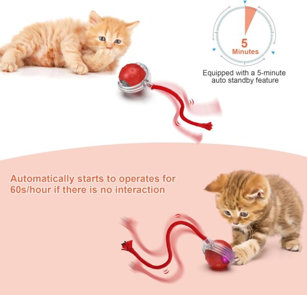 Iokheira Interactive Cat Toy Electric Automatic Toys for Indoor Cats, Rechargeable Irregular Moving Toys, Stimulate Cats' Hunting Instincts, Cats Adult, All Floors & Carpet Available - Image 3