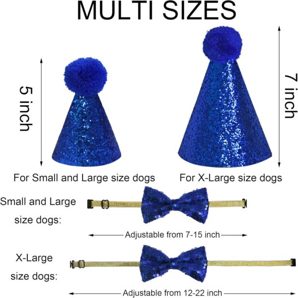 JOTFA Dog Birthday Party Supplies, Multi Sizes Dog Birthday Bandana Boy Dog Birthday Hat Bow Tie Numbers It’s My Bday Mother Puppers Sign Banner for Large Extra Large Dogs Pets (X-Large, Blue) - Image 5