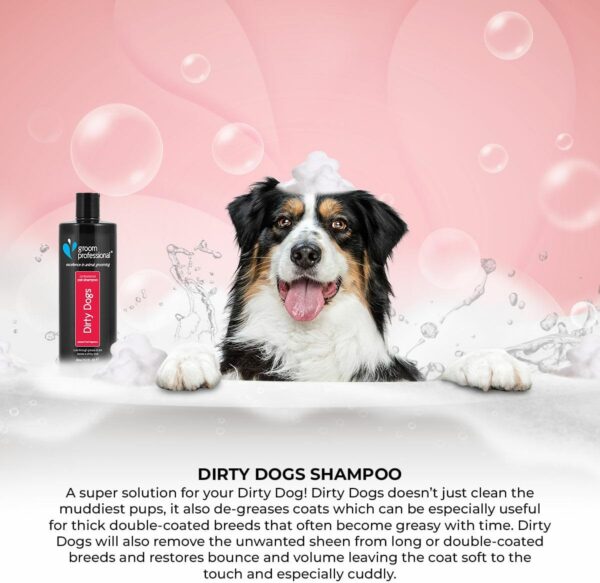 GROOM PROFESSIONAL Dirty Dogs Shampoo - Dog Shampoo for Smelly Dogs - Deep Cleansing Shampoo for Dogs - For Dirty and Greasy Coats - Leaves the Coat Soft and Clean - Fruity Scent, 4 Litre - Image 3