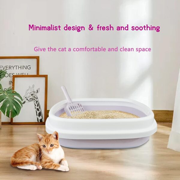 SIVEIS 12 Piece Cat Kitten Starter Kit,Cat Litter Box Starter Kit for Indoor Cats/Cat Cages Indoor with Kitten Accessories Cat Litter Tray & Scoop,Cat Scratch Pad,Double Cat Bowls,Kitten Toys,Spoon - Image 3