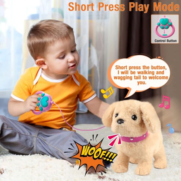 Walking Dog Toys for Kids, Interactive Electronic Pets Dog with Walking Talking Barking Repeating Singing on Lead, Realistic Robot Puppy Dog Toy Present Gifts for 2 3 4 5 Years Old Girls Boys Kids - Image 4