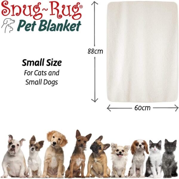 Snug Rug Luxury Pet Blankets - Fluffy Sherpa Fleece Blanket Soft and Warm Dogs and Cats – Washable Throw for Car Sofa Bed (Small 88 x 60cm, Cream) - Image 4